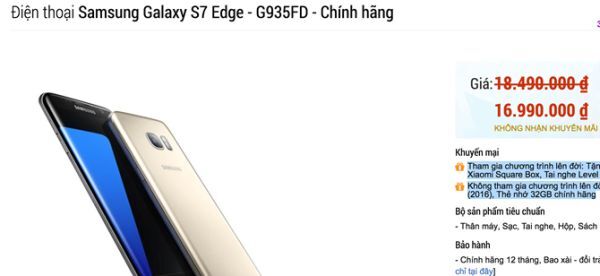 Galaxy S7, S7 edge và Galaxy Note 5 đồng loạt giảm giá