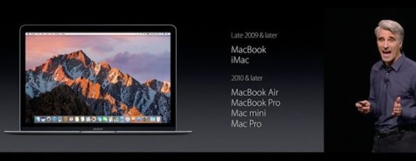 Những thiết bị sẽ được nâng cấp lên macOS Sierra