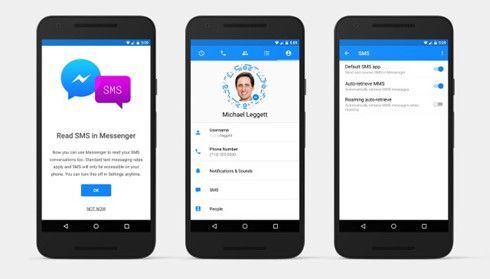 Facebook Messenger trên Android đã cho phép gửi/nhận SMS