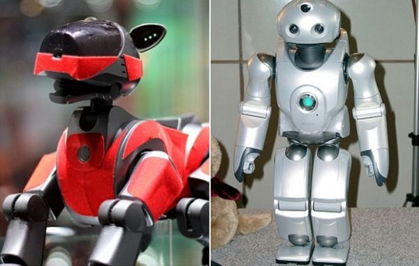 Chú chó Aibo và robot QRIO của Sony