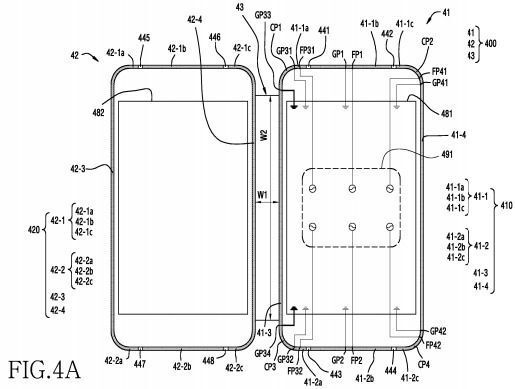 hình ảnh trong bằng sáng chế điện thoại gập của Samsung