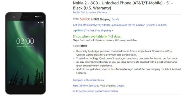 Nokia 2 đã được bán trực tuyến trên mạng với giá chỉ 2 triệu đồng.