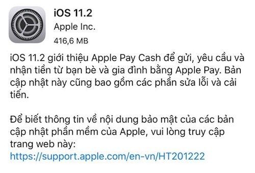 apple, cập nhật iOS, tự động cập nhật iOS, iOS 11.2, 