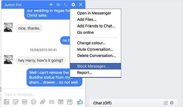 Chọn Block Messages để áp dụng tính năng chặn tin nhắn