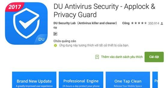Ứng dụng DU Antivirus Security âm thầm đánh cắp thông tin người dùng