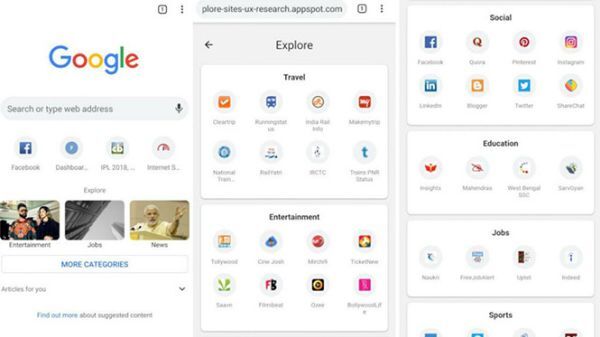Google mang giao diện người dùng Explore đến Chrome trên Android