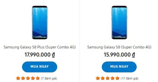 Giá Galaxy S8 và Galaxy S8 Plus tại Việt Nam vừa được điểu chỉnh mạnh