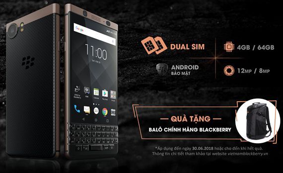 BlackBerry KEYone phiên bản khung viền kim loại màu đồng