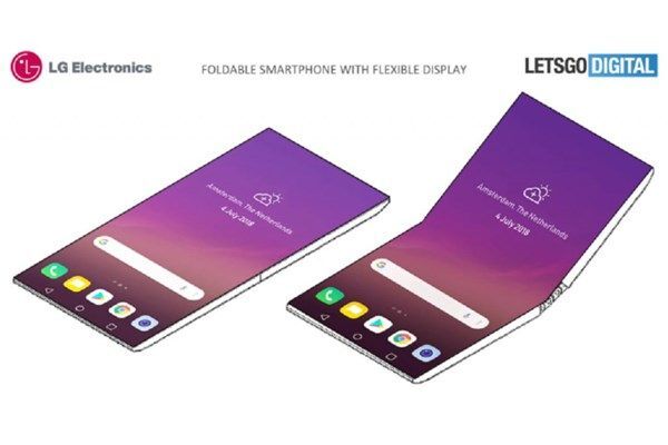 smartphone màn hình gập trong bằng sáng chế của LG