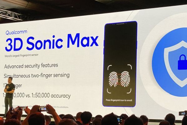 3D Sonic Max có thể quét 2 dấu vân tay, kích thước vùng cảm biến lớn hơn nhiều 