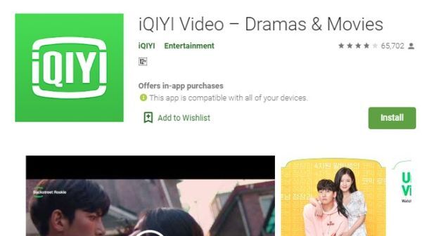 Ứng dụng streaming iQiyi trên Google Play Store