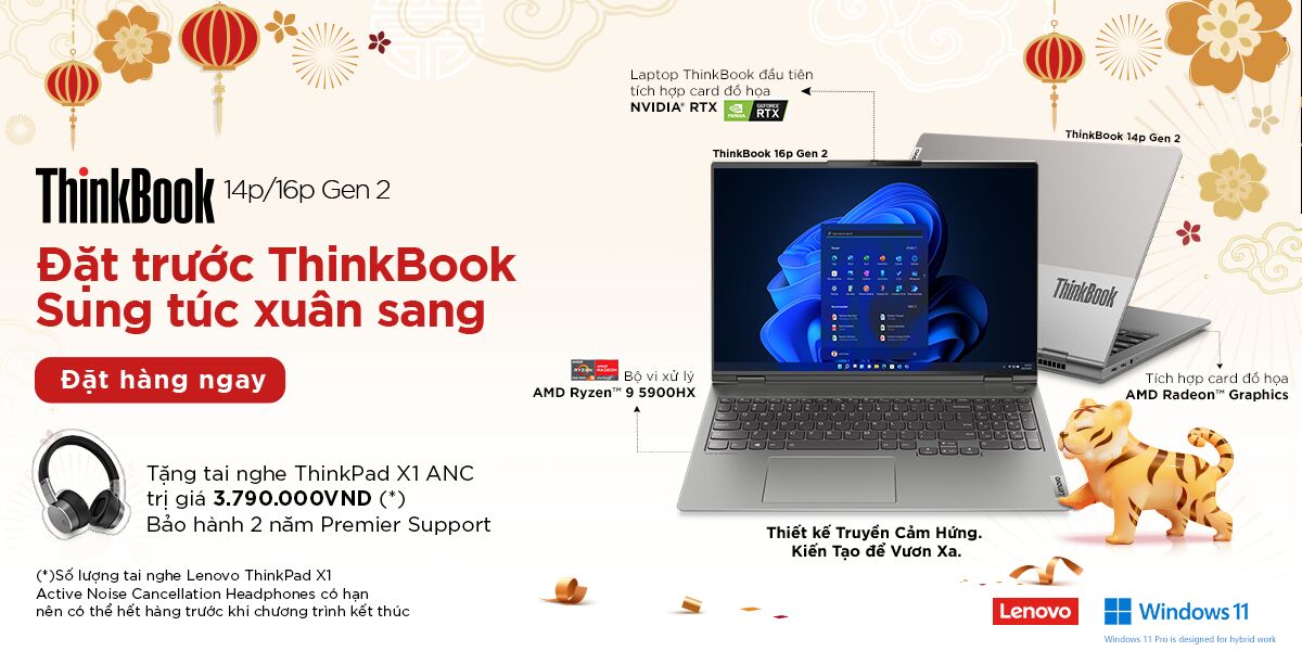 Ra mắt bộ đôi laptop ThinkBook 14p/16p Gen 2 cho doanh nghiệp - ThinkBook 14p 16p Preorder campaign