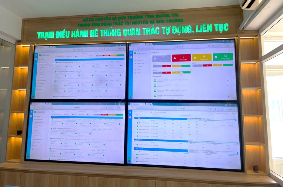 Trung tâm điều khiển giám sát dữ liệu quan trắc Sở TNMT Quảng Trị