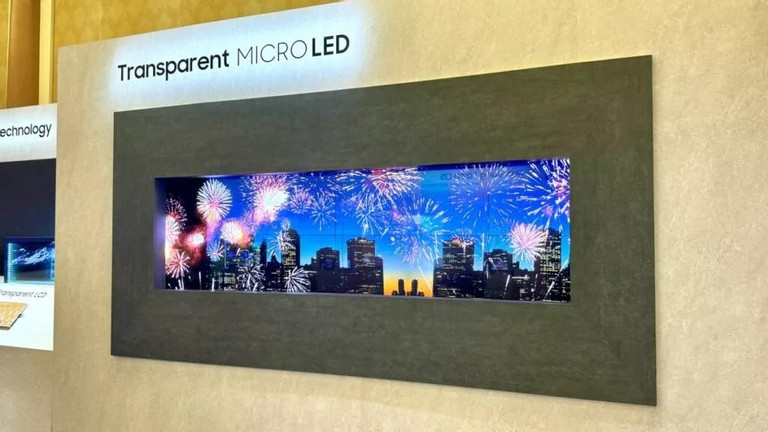 Transparent microLED TV at CES 2024