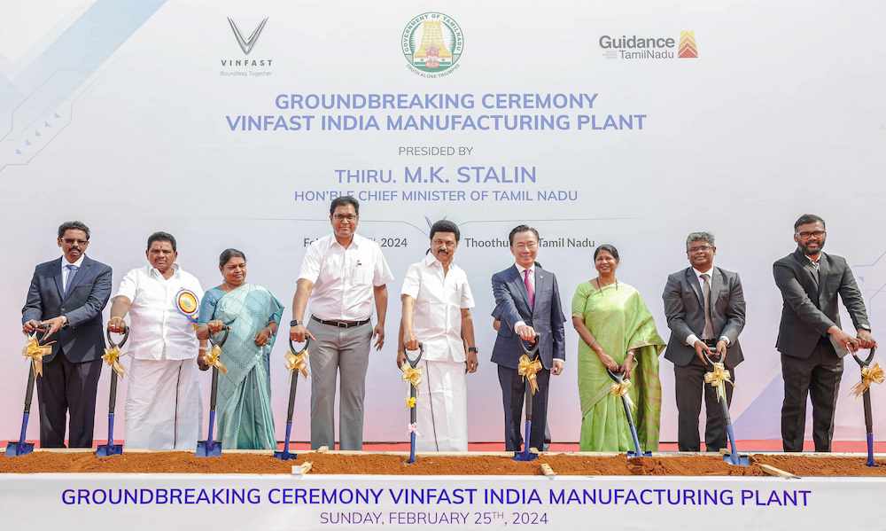 Nhà máy sản xuất xe điện VinFast tại Ấn Độ khởi công, công suất 150.00