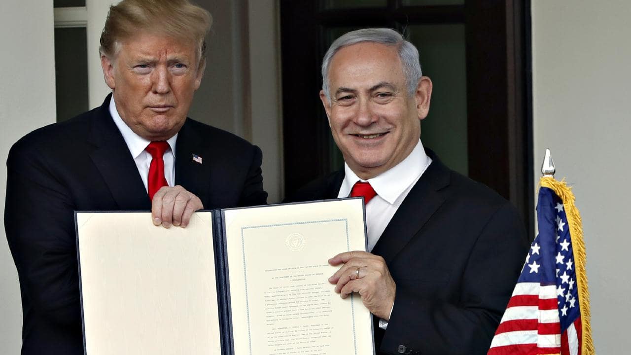 Tổng thống Mỹ Trump và thủ tướng israel Benjamin Netanyahu