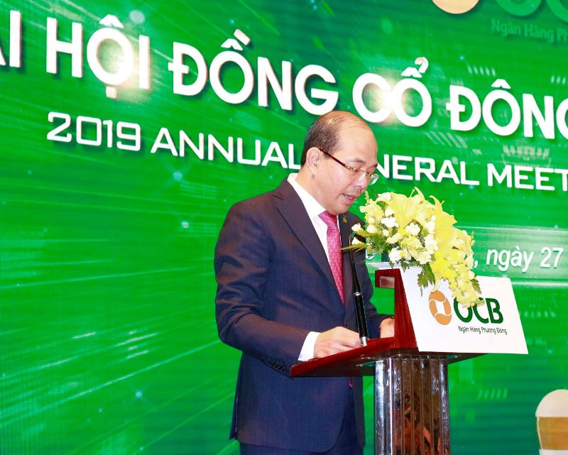 Ông Trịnh Văn Tuấn – Chủ tịch HĐQT Ngân hàng OCB trình bày báo cáo hoạt động quản trị 2018 và phương hướng hoạt động quản trị 2019