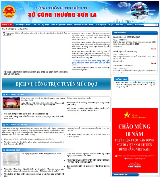 Website của Sở Công Thương tỉnh Lào Cai đăng banner hưởng ứng Chương trình Nhận diện hàng Việt Nam - Tự hào hàng Việt Nam năm 2019