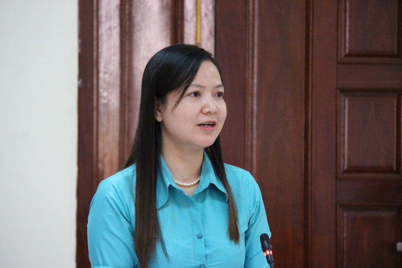 TS. Nguyễn Thị Thu Hà, Giám đốc Trung tâm CNTT EPU phát biểu tại lễ ký biên bản ghi nhớ hợp tác giữa PTC1 và EPU  