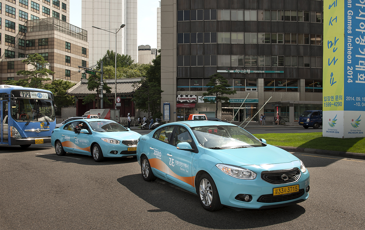 Những chiếc taxi hiệu Samsung trên đường phố Hàn Quốc