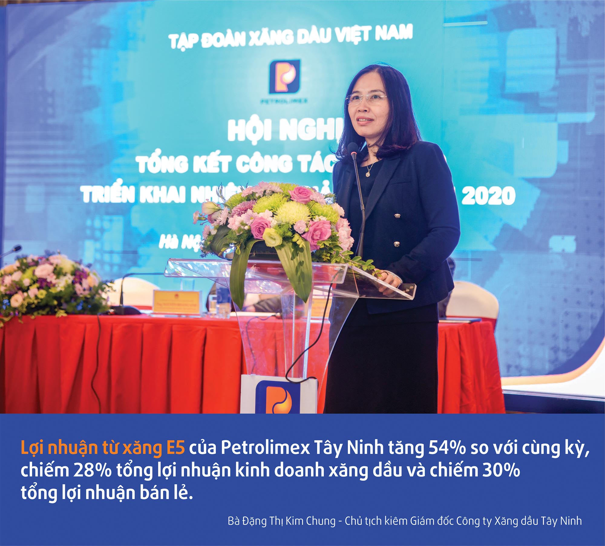 Bà Đặng Thị Kim Chung - Chủ tịch kiêm Giám đốc Công ty Xăng dầu Tây Ninh