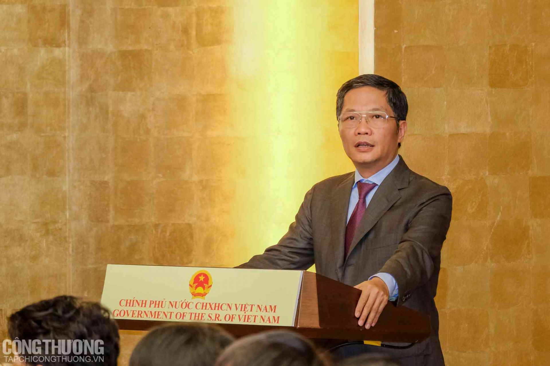Bộ trưởng Bộ Công Thương Trần Tuấn Anh - Chủ tịch Hội đồng THQG Việt Nam báo cáo tại buổi gặp mặt