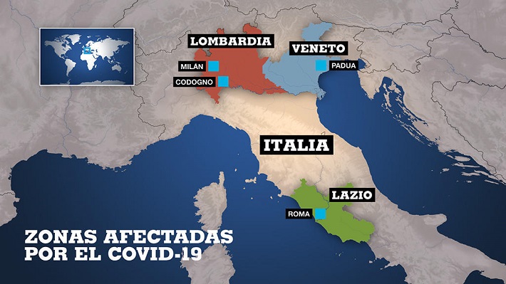 Vùng nhiễm Covid-19 tại Italia