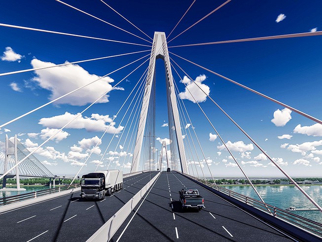 Cầu Mỹ Thuận 2 và đường dẫn hai đầu cầu được đầu tư 100% từ ngân sách nhà nước, dự kiến sẽ hoàn thành vào năm 2023