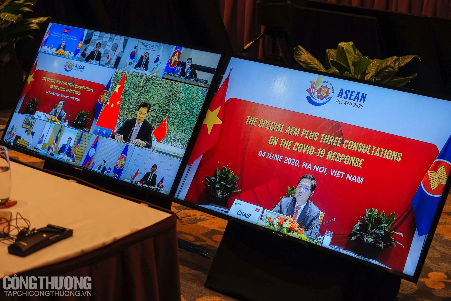 Hội nghị Bộ trưởng Kinh tế ASEAN+3 trực tuyến đặc biệt chiều 4/6 đưa ra Tuyên bố chung của ASEAN+3 về giảm thiểu tác động kinh tế trong bối cảnh dịch bệnh Covid-19