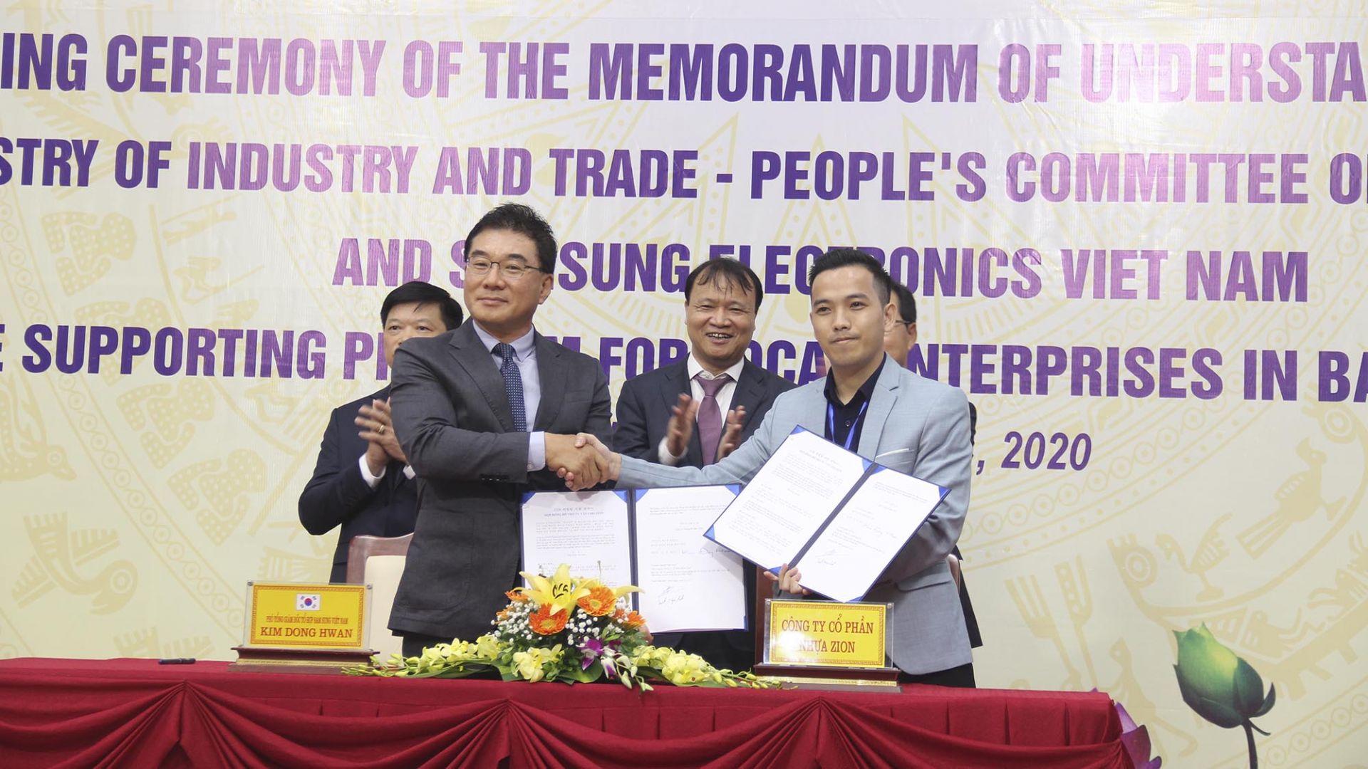 lễ ký kết Biên bản ghi nhớ hợp tác ba bên giữa Bộ Công thương - tỉnh Bắc Ninh - Samsung Việt Nam 