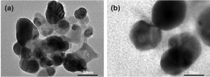 nh TEM của nano bạc với độ phóng đại (a) x 200.000 lần và (b) x 500.000 lần