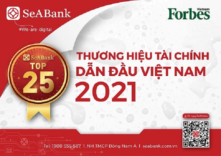 SeABank: Top 25 Thương hiệu tài chính dẫn đầu Việt Nam 2021