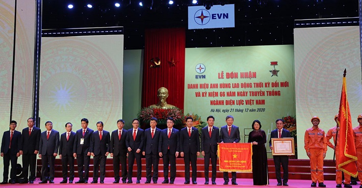 Tập đoàn Điện lực Việt Nam đón nhận danh hiệu Anh hùng Lao động thời kỳ đổi mới năm 2020