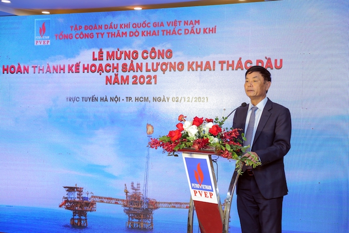 Chủ tịch HĐTV PVEP Trần Quốc Việt phát biểu tại buổi lễ