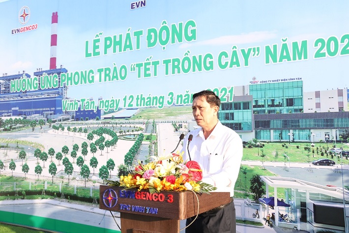 Ông Nguyễn Trung Trực – Phó Bí thư huyện ủy, Chủ tịch UBND huyện Tuy Phong phát biểu tại Lễ phát động