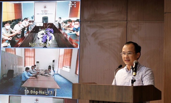 Ông Nguyễn Hữu Thịnh, TGĐ EVNGENCO1 phát biểu bế mạc hội nghị tập huấn