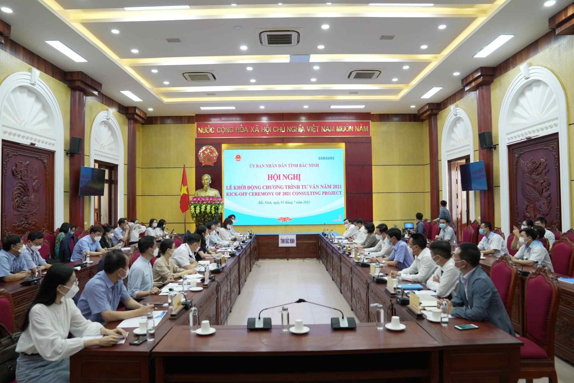 Toàn cảnh Lễ khởi động Dự án tư vấn cải tiến doanh nghiệp Việt Nam tại tỉnh Bắc Ninh đợt 1 trong năm 2021