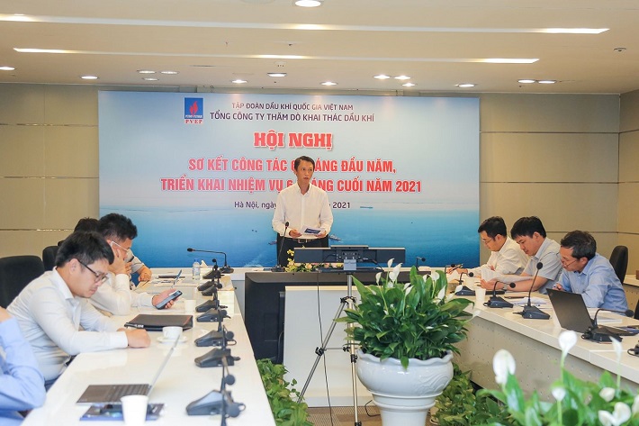 Tổng giám đốc PVEP Trần Hồng Nam báo cáo kết quả hoạt động sản xuất kinh doanh 6 tháng đầu năm 2021