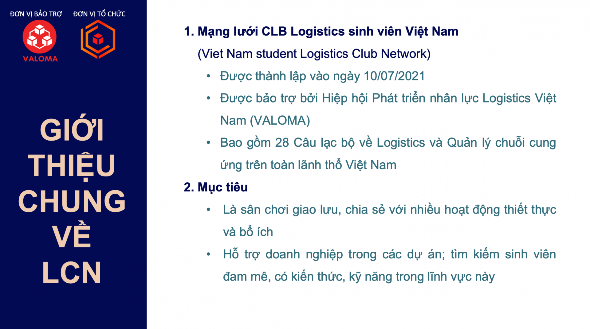 mạng lưới câu lạc bộ Logistic sinh viên Việt Nam
