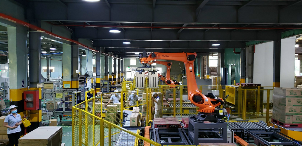 Hệ thống Robot bốc xếp tại nhà máy LIX Bình Dương