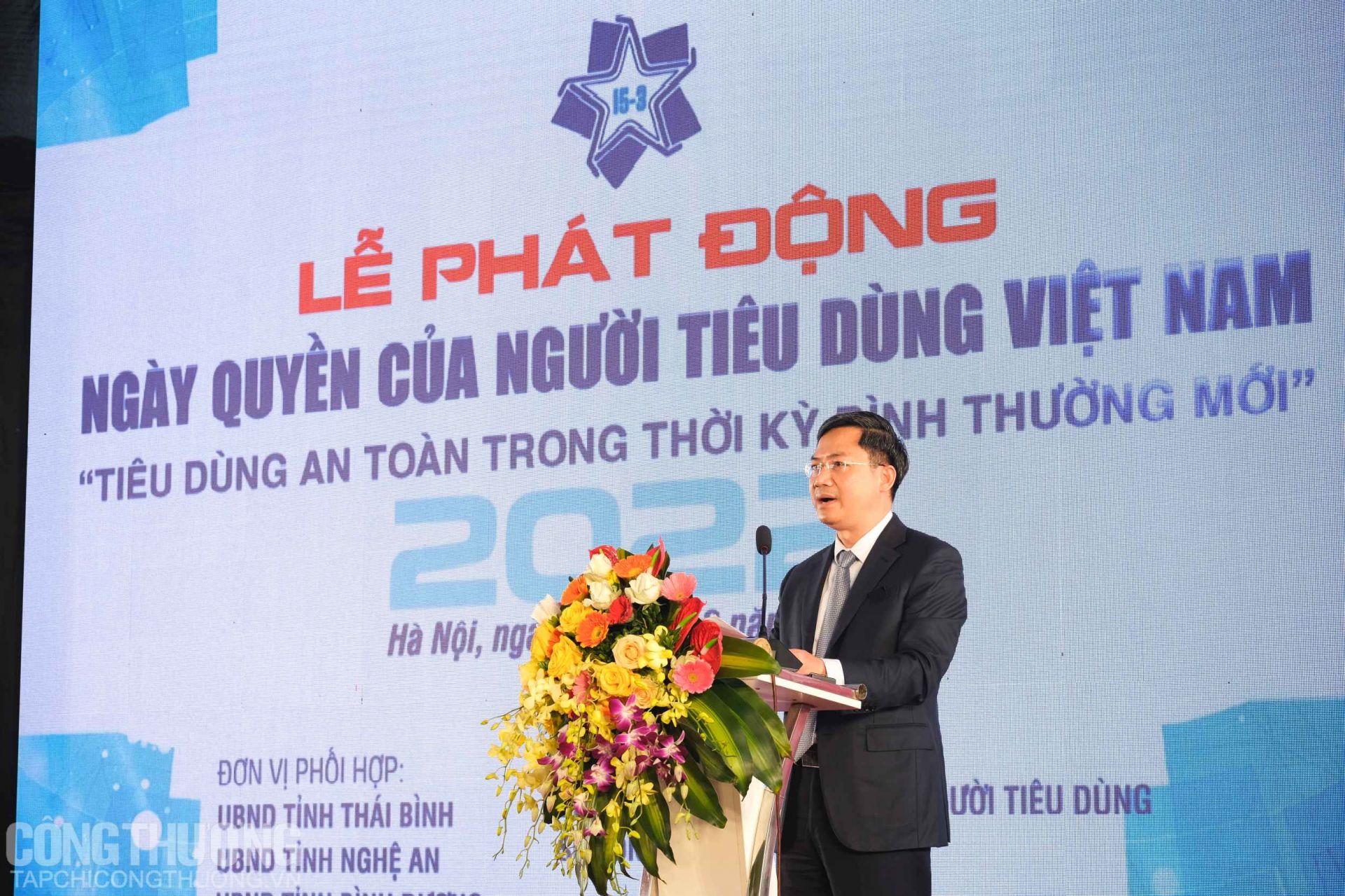 Phó Chủ tịch UBND Thành phố Hà Nội Hà Minh Hải phát biểu công bố kế hoạch hoạt đông hưởng ứng Ngày Quyền Người tiêu dùng Việt Nam của Thủ đô