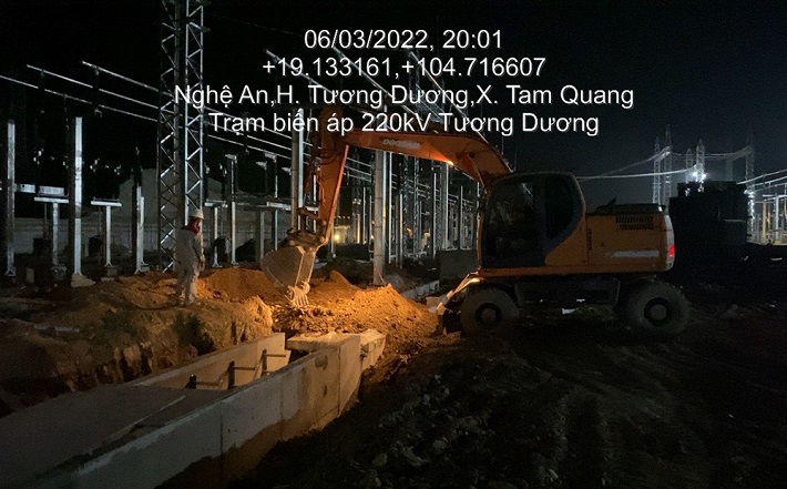 Các đơn vị thi công đang nỗ lực thi công ngày đêm để hoàn thành đóng điện dự án trong tháng 3/2022