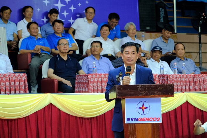 Ông Lê Văn Danh – Tổng Giám đốc Tổng Công ty phát biểu tại Lễ khai mạc Hội thao
