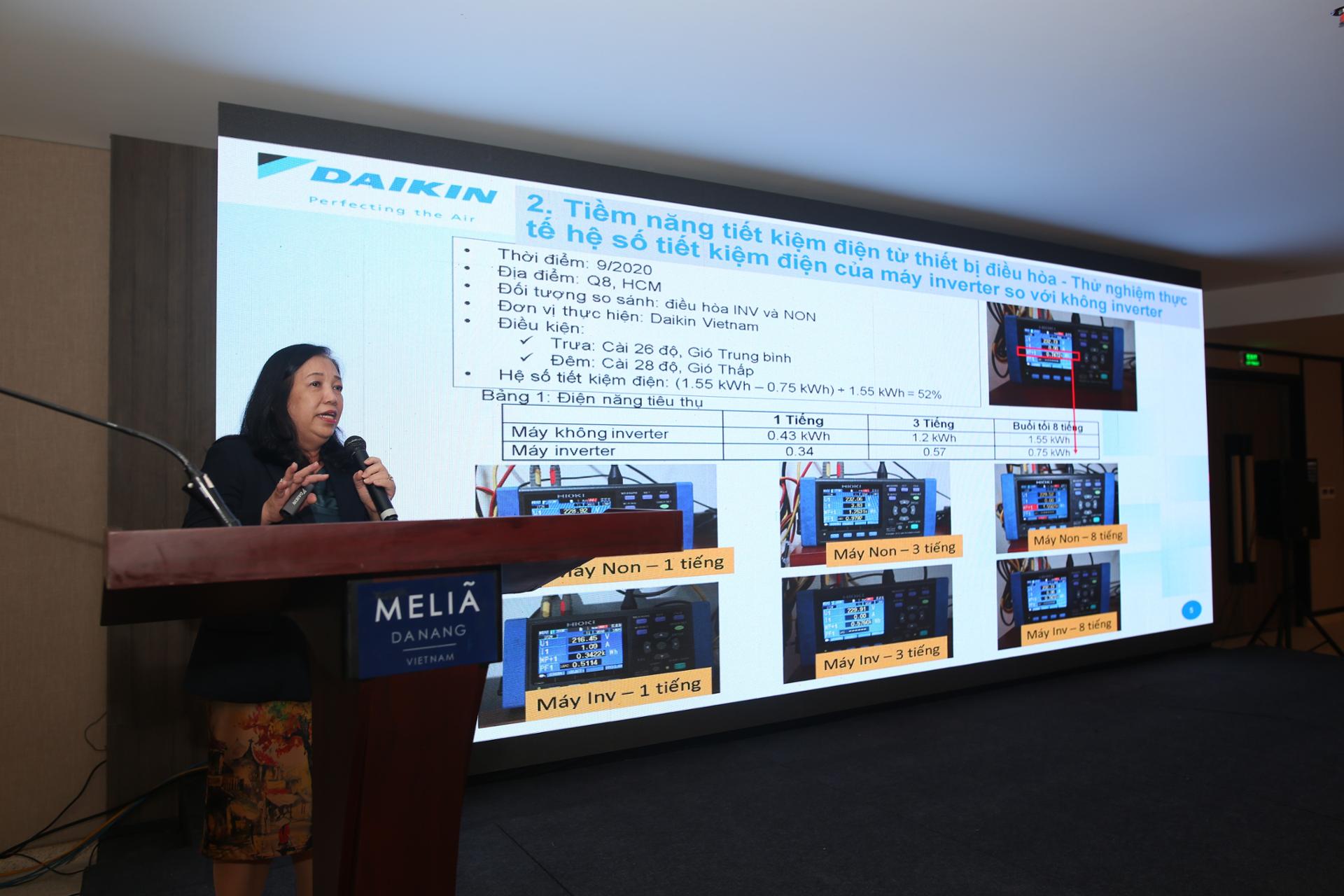 Bà Lý Thị Phương Trang, Chủ tịch Daikin Việt Nam phát biểu tại  Hội nghị năng lượng toàn quốc