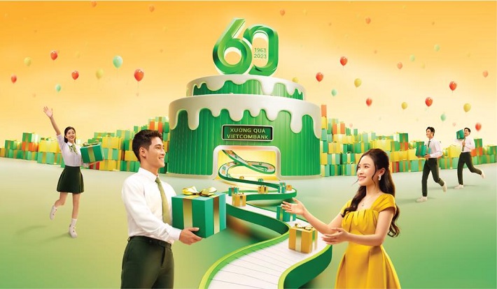 Vietcombank dành hơn 160.000 quà tặng khách hàng nhân dịp sinh nhật 60 năm.