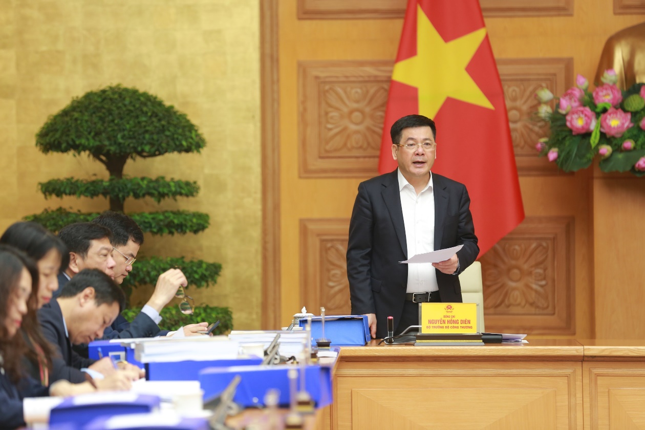Bộ trưởng Nguyễn Hồng Diên phát biểu tại cuộc họp - Ảnh: VGP 