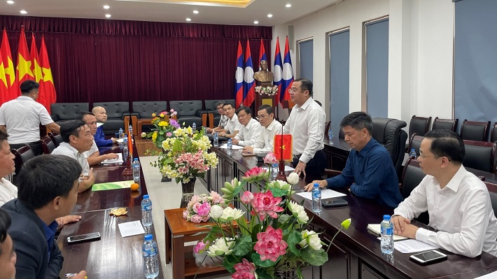 Quang cảnh buổi làm việc của Đoàn công tác Tập đoàn Hóa chất Việt Nam và Ủy ban Quản lý vốn Nhà nước tại doanh nghiệp với Uỷ ban hợp tác Lào - Việt Nam
