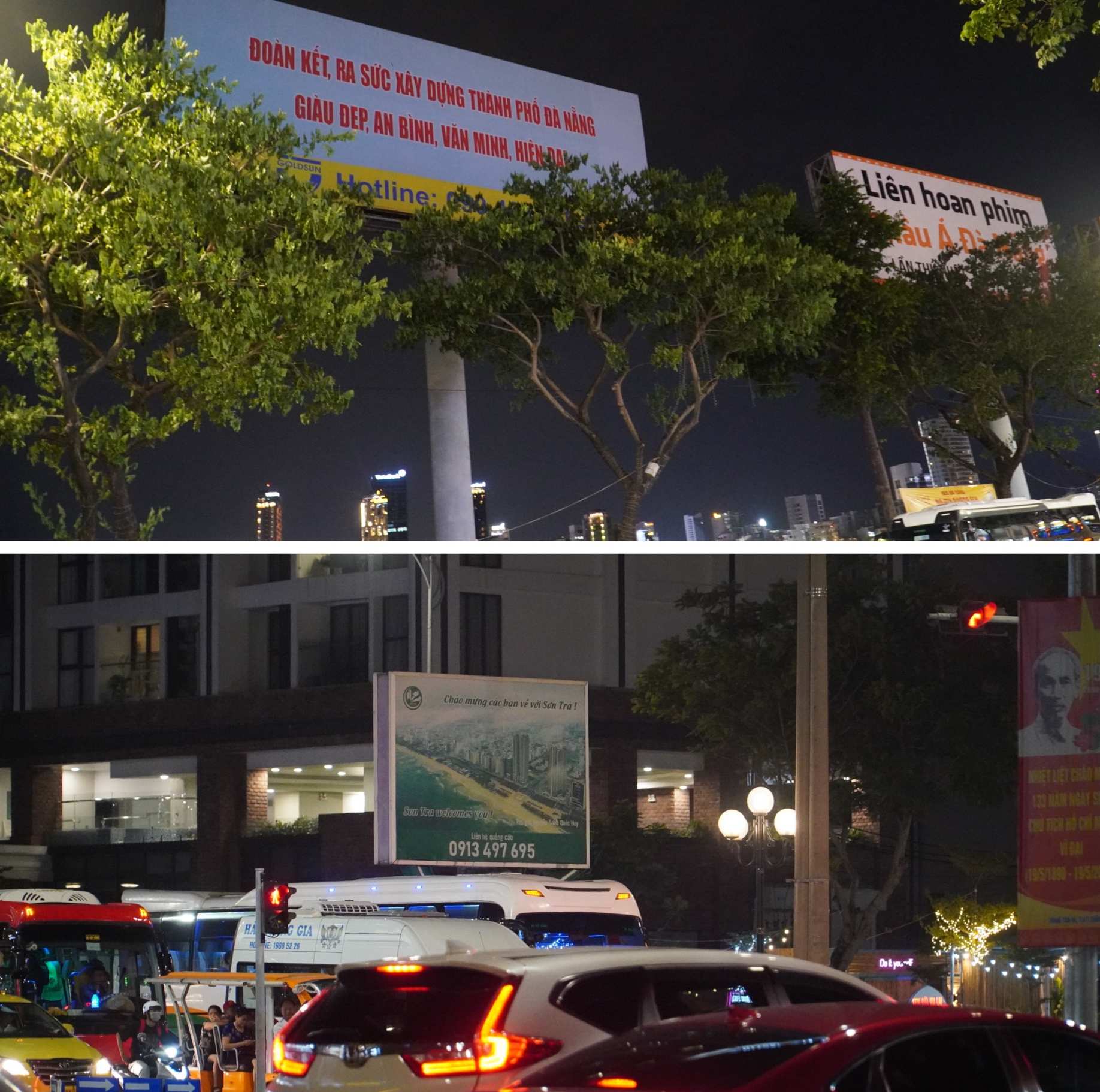 Tại Đà Nẵng, theo chỉ đạo của UBND Thành phố, toàn bộ các bảng biểu quảng cáo đã tắt sau 20h