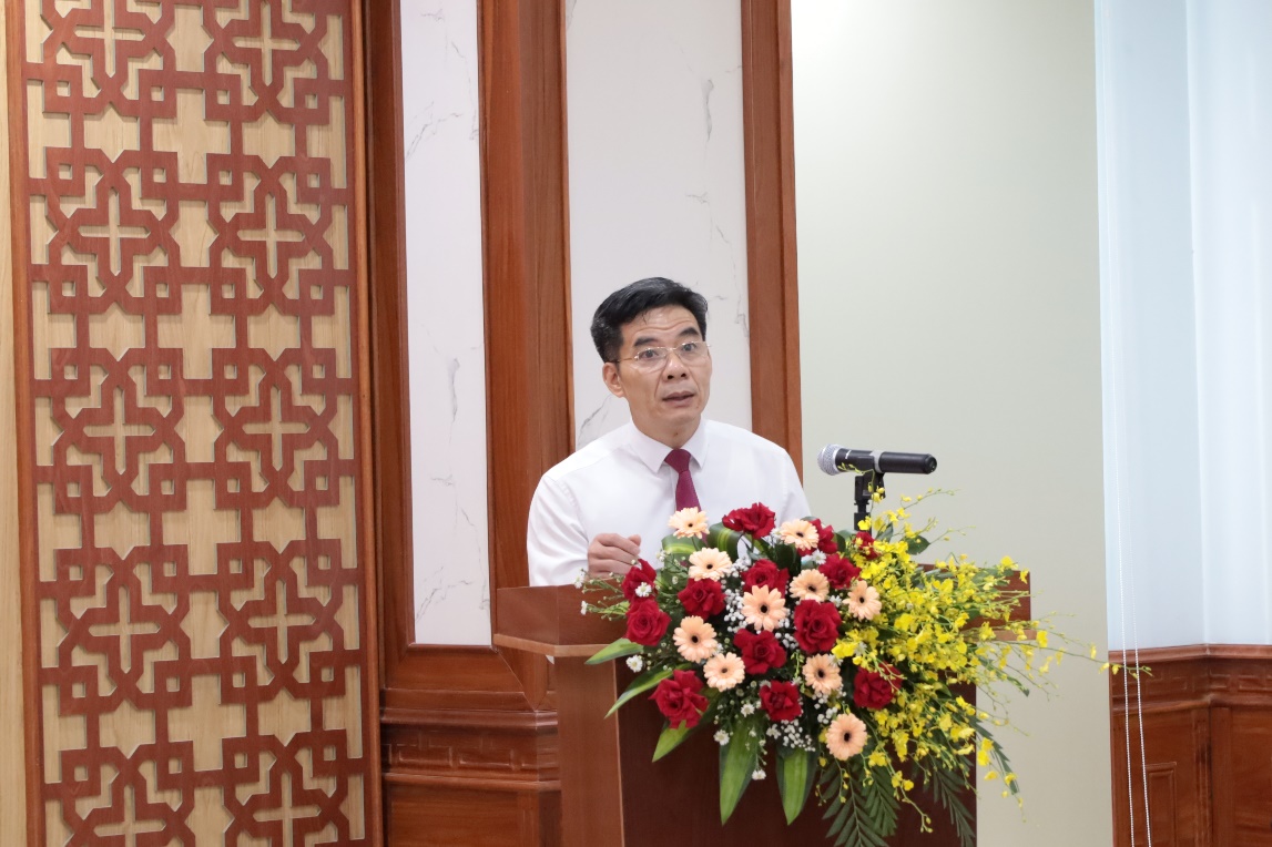 ông Nguyễn Hữu Tuấn phát biểu tại Hội nghị chuyển giao Đảng bộ Thủy điện An Khê - Ka Nak