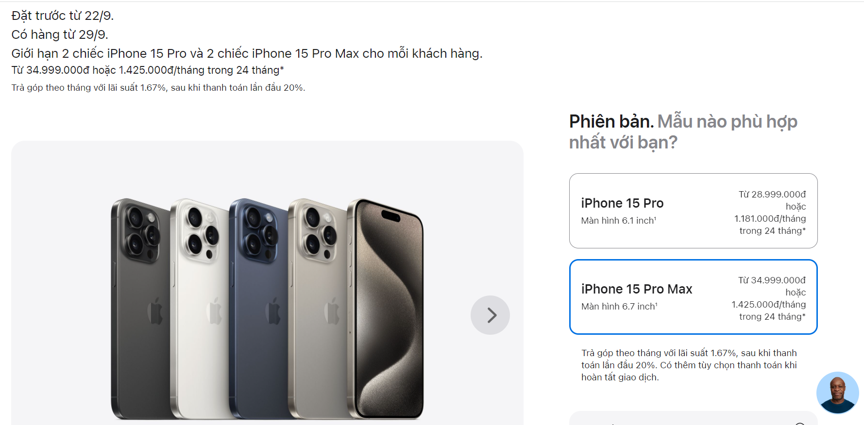 Giá iPhone 15 Pro và iPhone 15 Pro Max